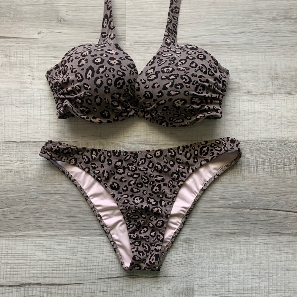 SHADE&SHORE Leopard Print Halter Bikini